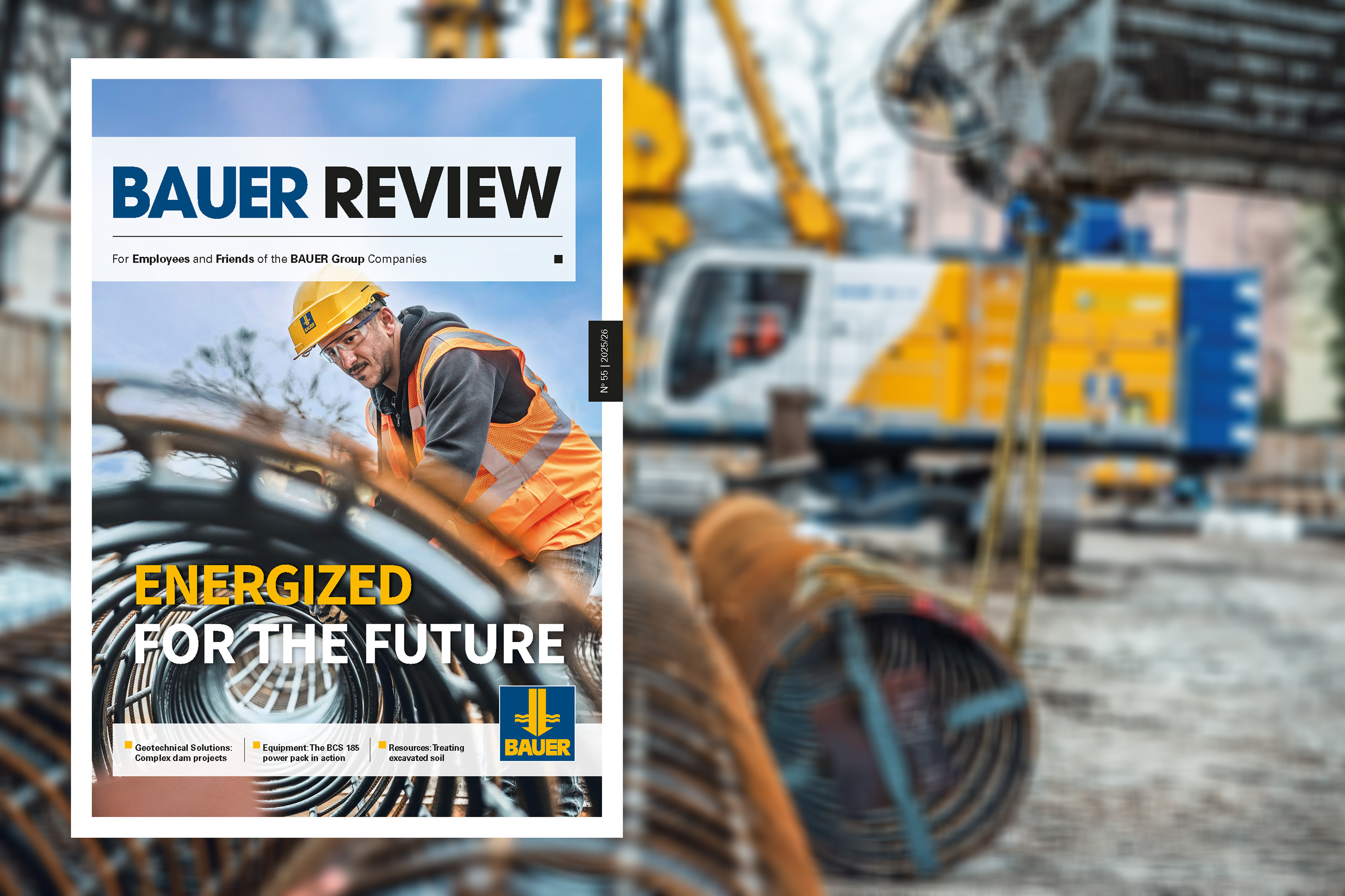 Cover BAUER Review 55 - Annual company magazine of the BAUER Group