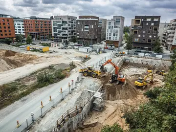 Excavation pits on former Pelikan grounds