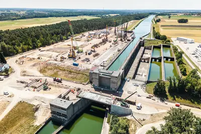 Der Ersatzneubau der Schleuse Kriegenbrunn ist eines der größten Wasserbauprojekte Deutschlands.